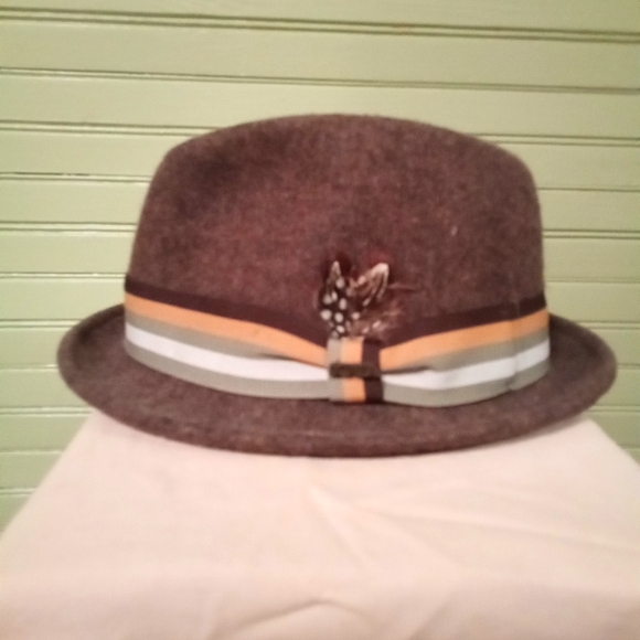 Scala crushable wool brown fedora, size medium - Picture 3 of 8